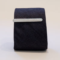 Vintage Silver Tone 'Etched Rope' Tie Clip