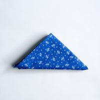 Royal Blue with Botanical Print Pocket Square
