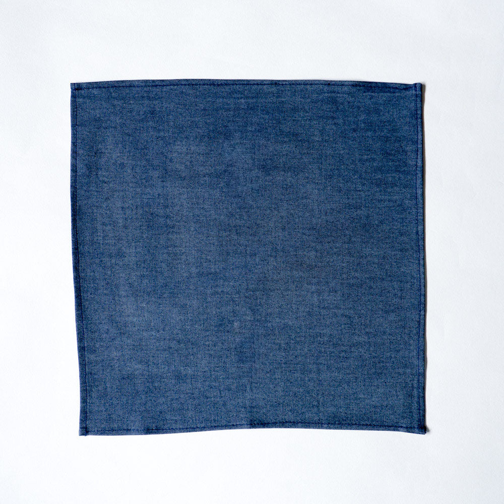 Solid Blue Denim Pocket Square