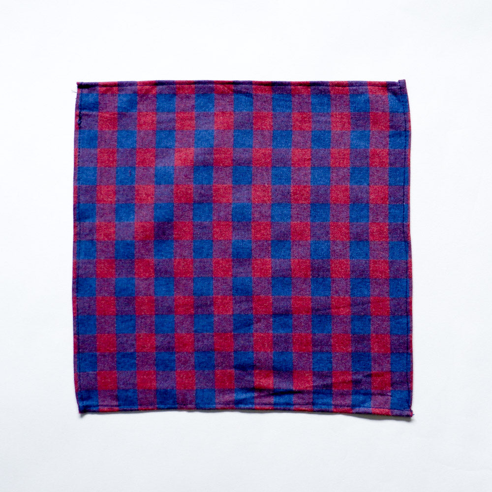 Burgundy & Blue Flannel Pocket Square