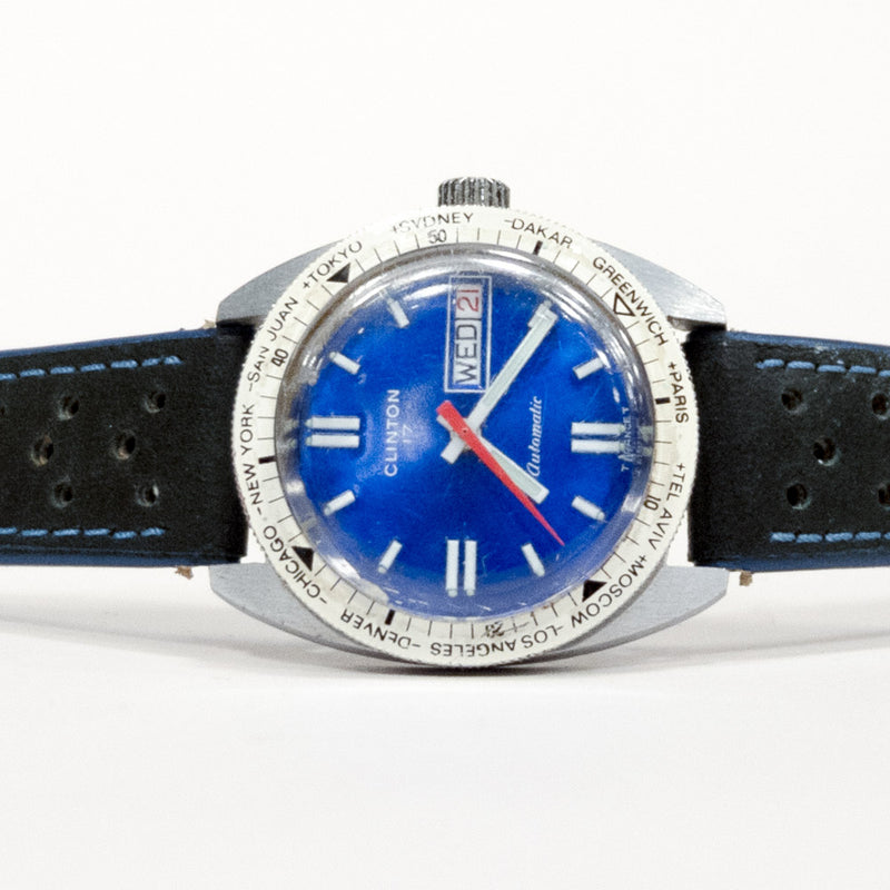 Vintage Blue Clinton Watch