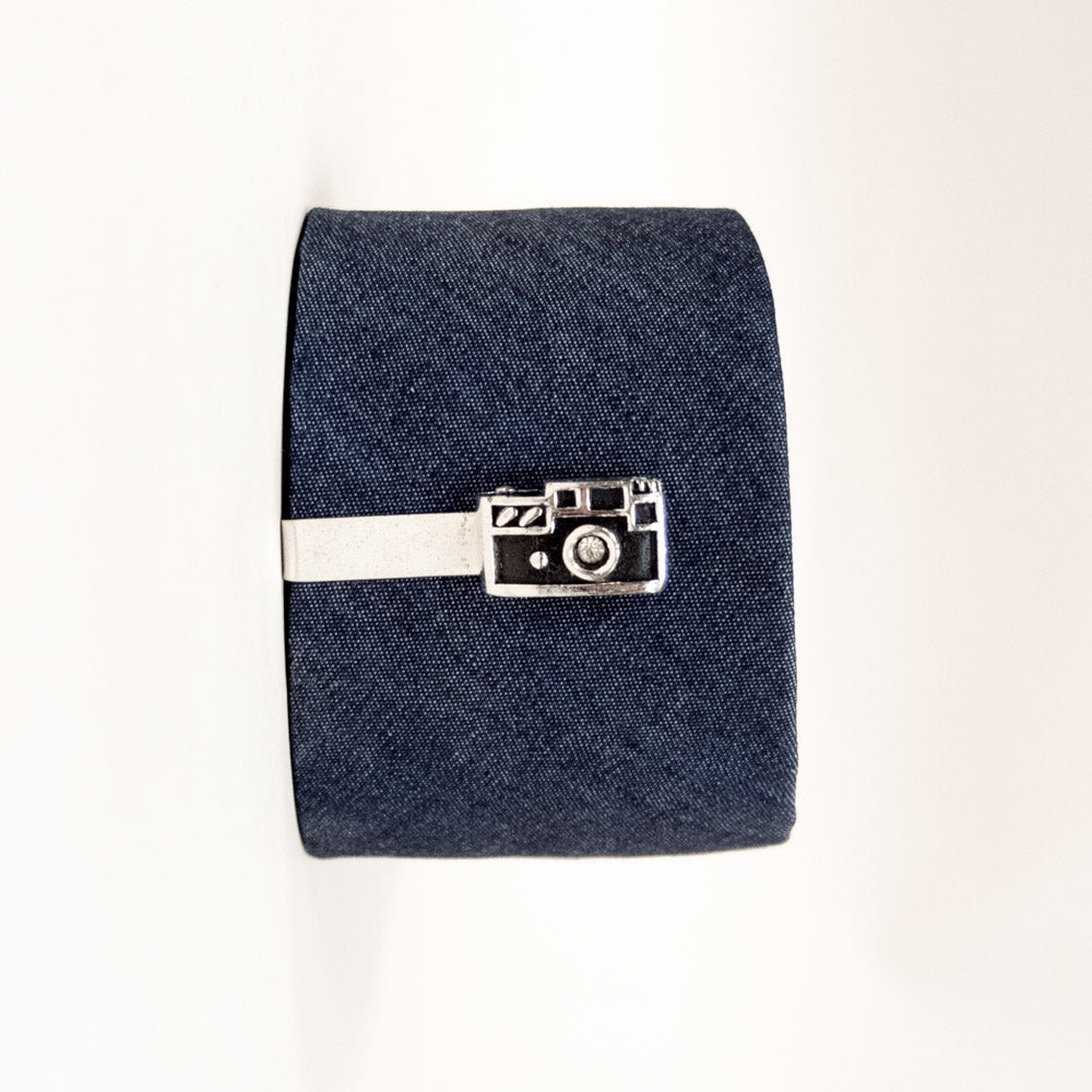 Vintage Swank Silver Tone Camera Tie Clip