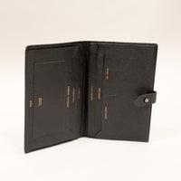 Vintage Black Leather Passport Holder, Travel Wallet