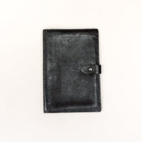 Vintage Black Leather Passport Holder, Travel Wallet