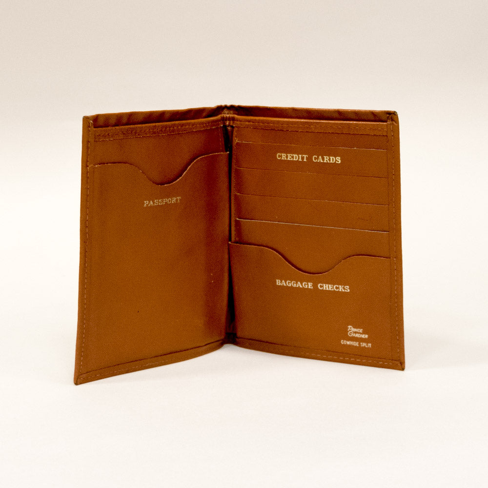 Vintage Tan Leather Travel Wallet & Passport Holder