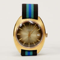 Vintage 1970's Benrus Automatic Gold Tone with Sunburst Dial