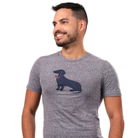 Grey Heather Tri-Blend Dachshund Tee - Made In USA