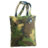 Royal Blue & Green Camouflage Reversible Mini Tote Bag