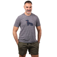 Grey Heather Tri-Blend Dachshund Tee - Made In USA