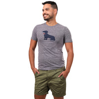 Grey Heather Tri-Blend Dachshund Tee - Made In USA