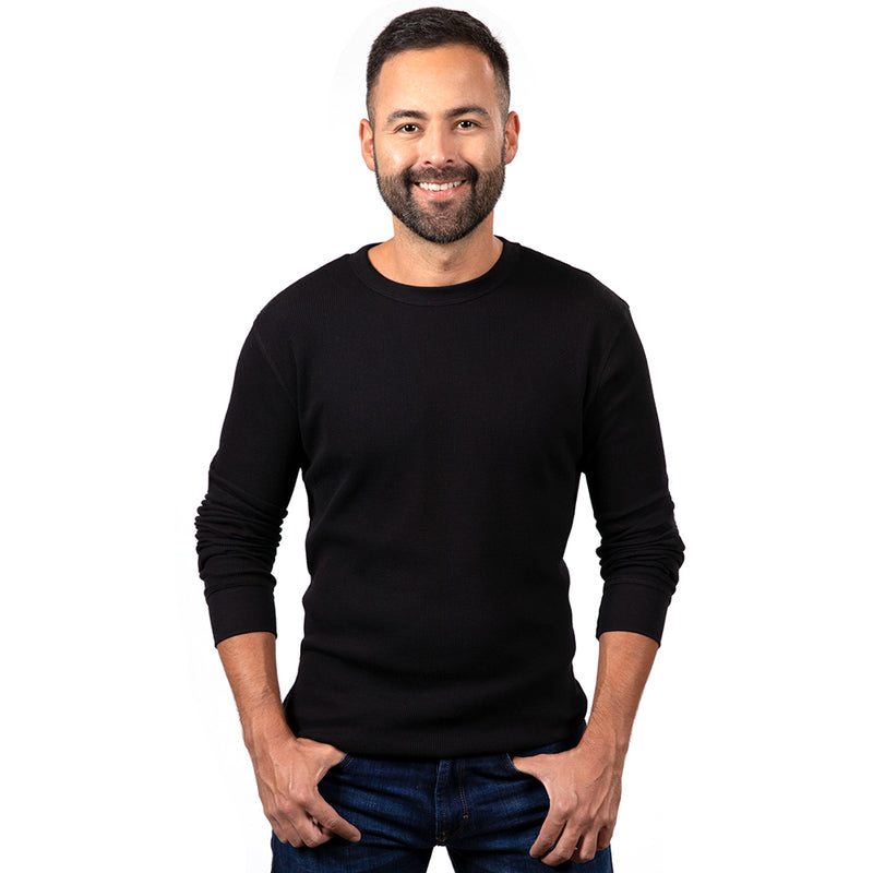 Black Long Sleeve Baby Thermal Tee - Made In USA