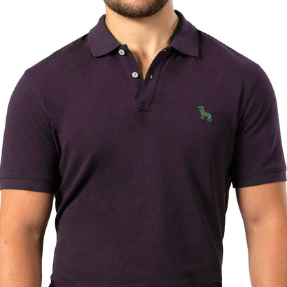 Purple Cotton Pique Polo Shirt