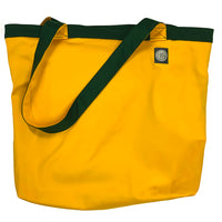 Hunter Green & Gold Cotton Stretch Reversible Tote Bag