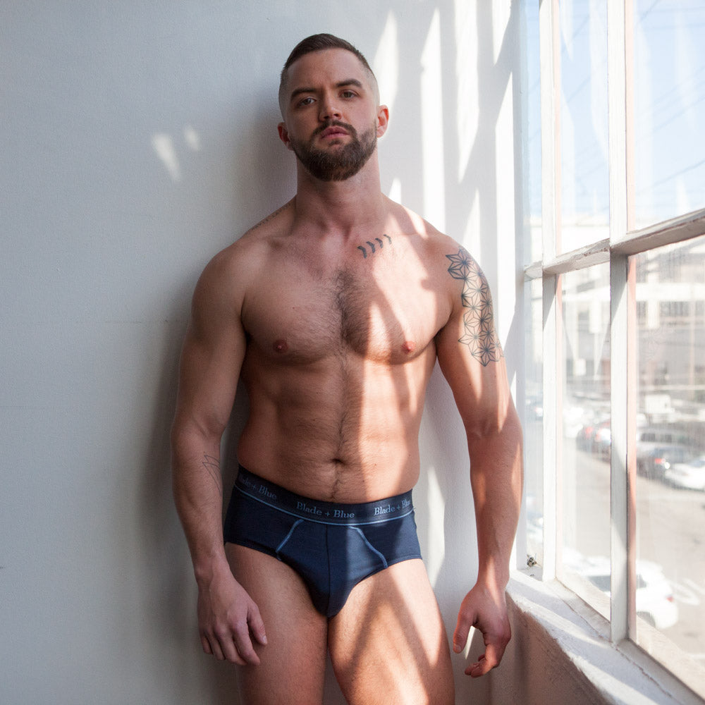 Navy Blue Classic Fit Brief Underwear - Made In USA
