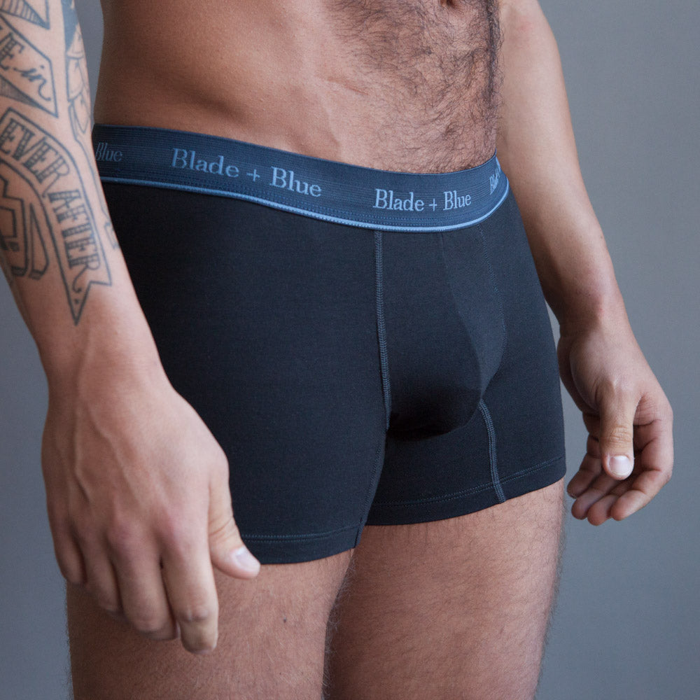 Mens Black Knit Trunk Made in USA underwear – Blade + Blue