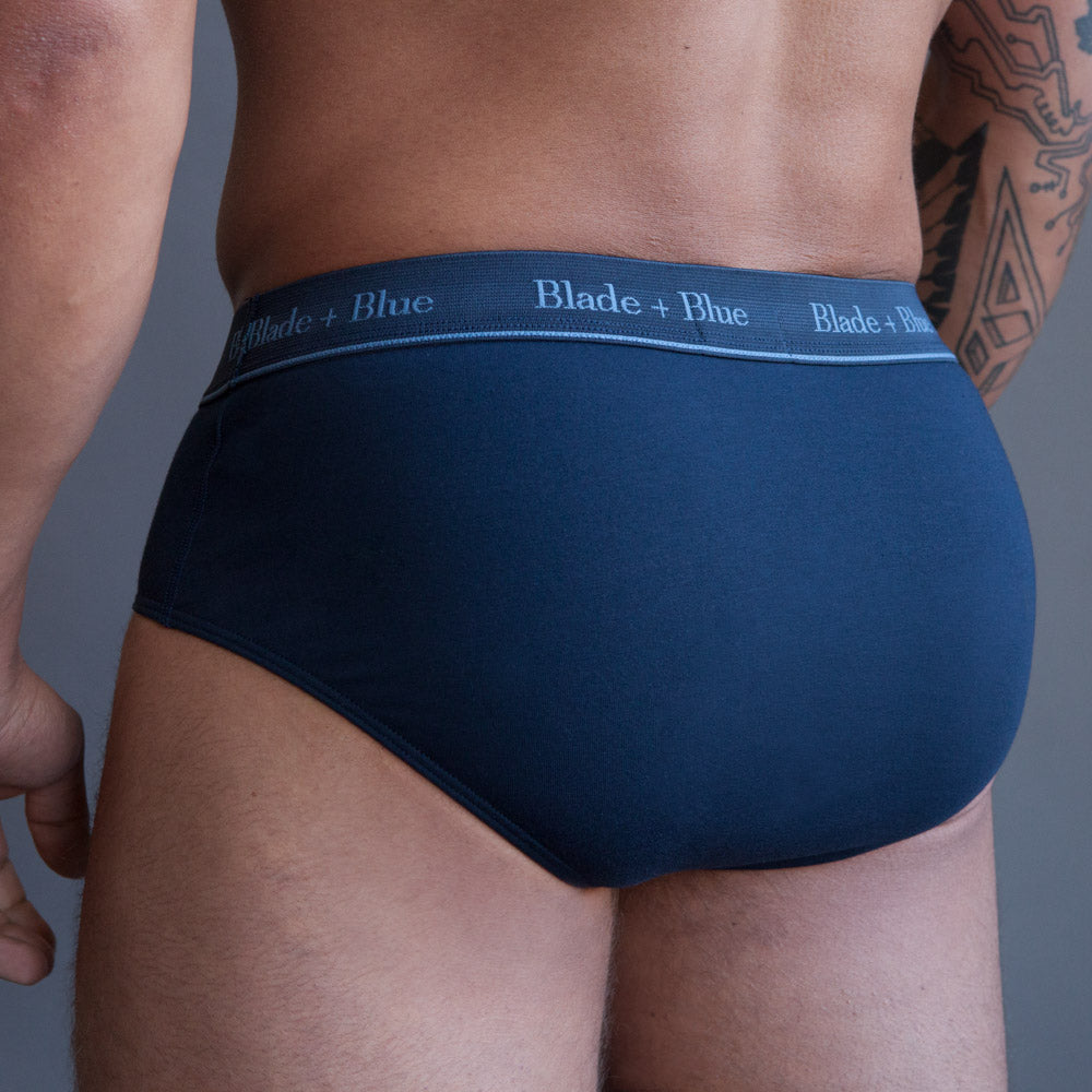 Navy Blue Classic Fit Brief Underwear - Made In USA
