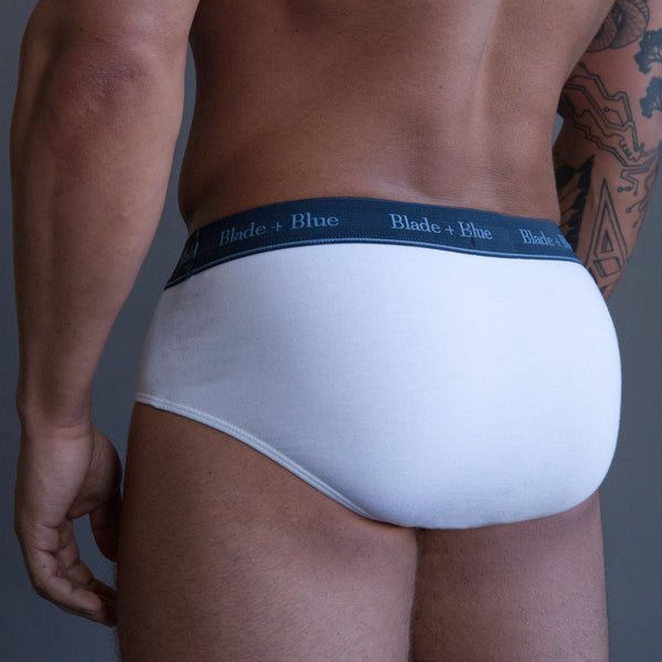 Mens White Brief Underwear Made in USA – Blade + Blue