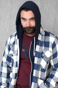 Blue & White Buffalo Check Shirt Jacket