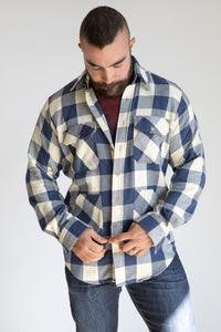 Blue & White Buffalo Check Shirt Jacket
