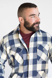 Blue & White Buffalo Check Shirt Jacket