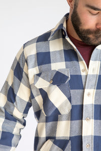 Blue & White Buffalo Check Shirt Jacket