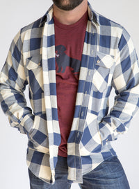 Blue & White Buffalo Check Shirt Jacket