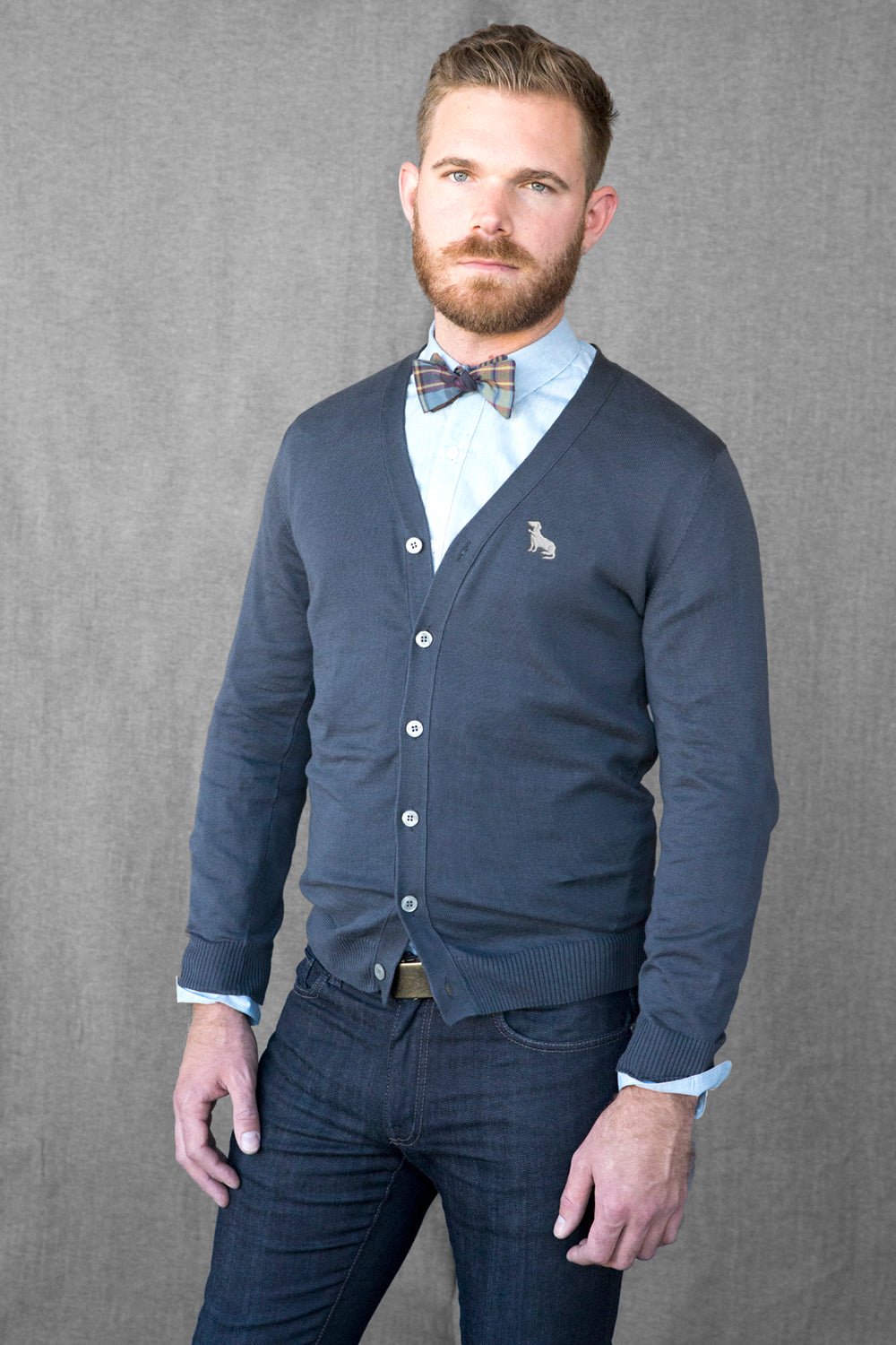 Olive, Burgundy, Navy Blue Plaid Cotton Bow Tie