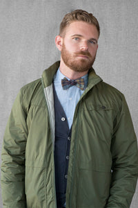 Olive, Burgundy, Navy Blue Plaid Cotton Bow Tie
