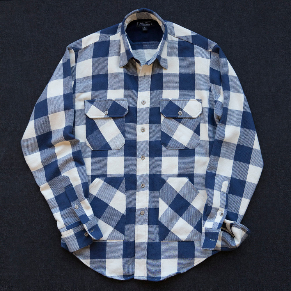 Blue & White Buffalo Check Shirt Jacket
