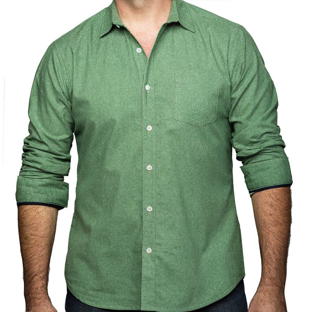 Green Japanese Wave Print Shirt - Kendall