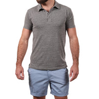 Vintage Grey Heather ECO Tri-Blend Jersey Polo - Made In USA