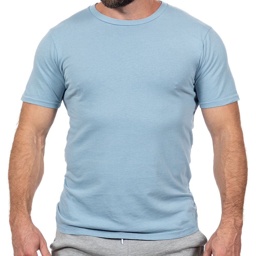 50% OFF AFTER CODE NEWFALL: Mineral Blue Pigment Dyed Cotton Classic Short Sleeve Tee - Made In USA