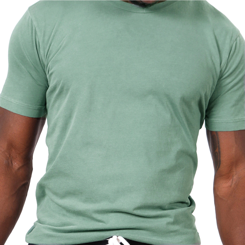 50% OFF AFTER CODE NEWFALL: Fresh Green Pigment Dyed Cotton Classic Short Sleeve Tee - Made In USA