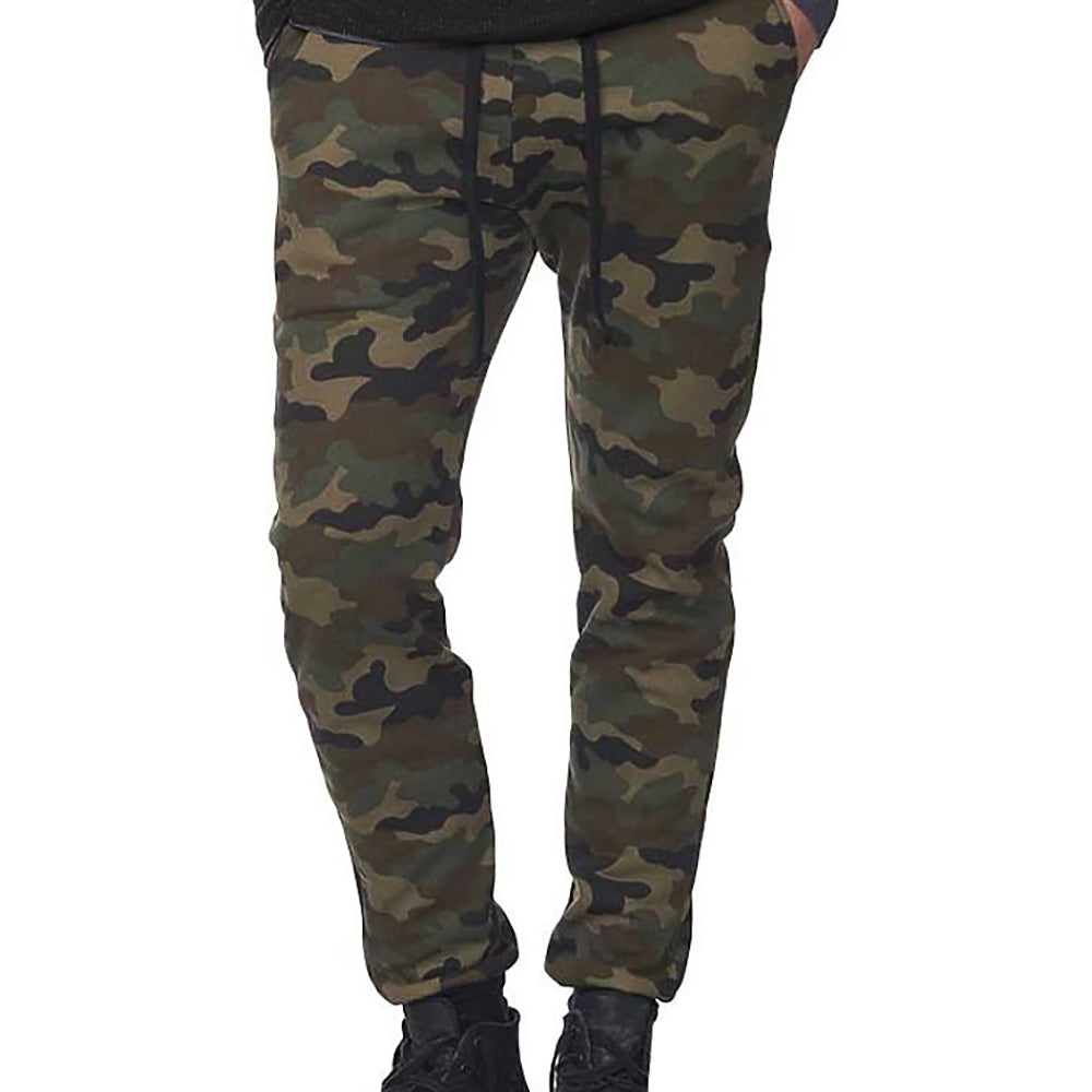 Olive Green Camouflage Jogger Sweatpants - Made in USA