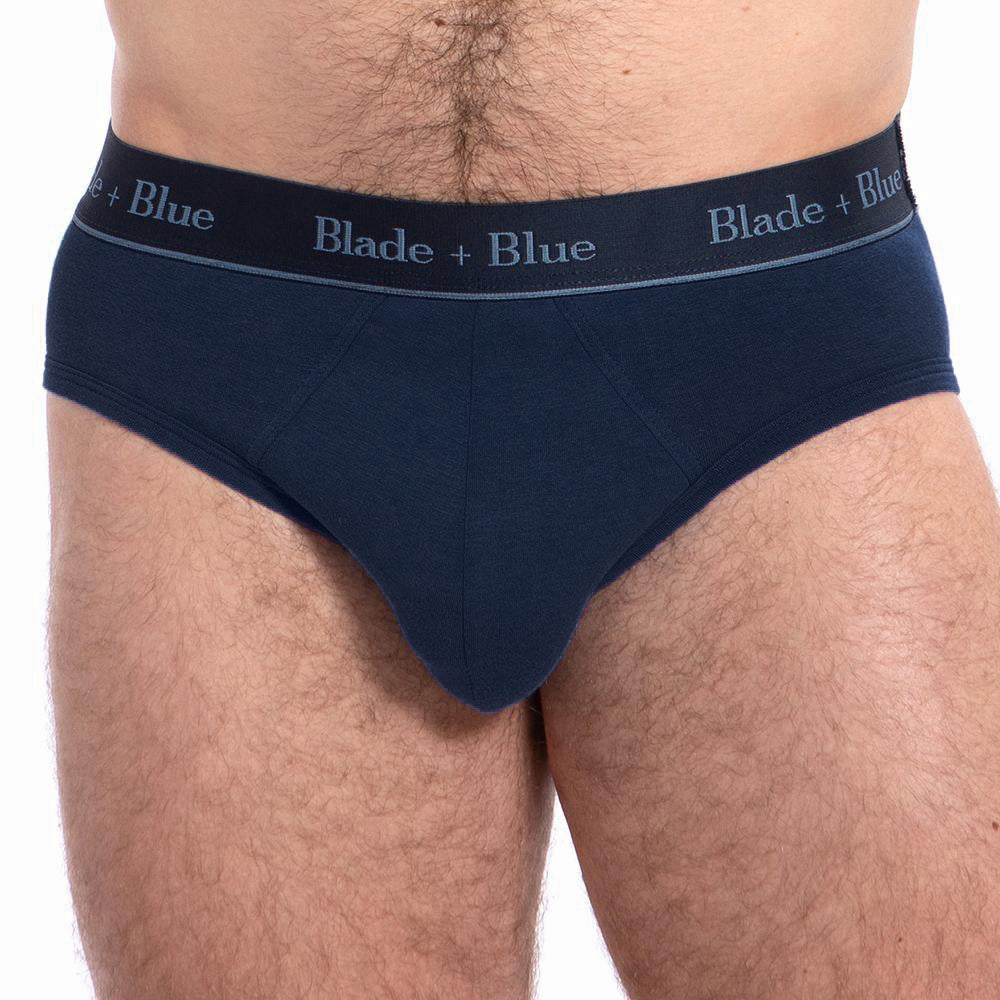 Navy Blue Low Rise Brief Underwear - Made In USA