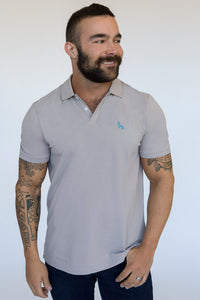 Light Grey Cotton Pique Polo