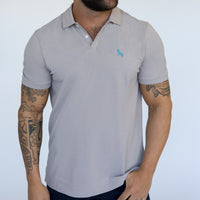 Light Grey Cotton Pique Polo