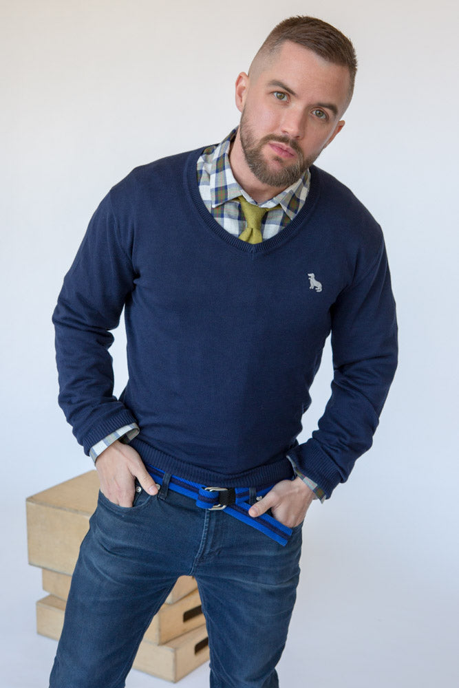 Heather Grey, Olive & Navy Plaid Brushed Cotton Shirt - Dougie