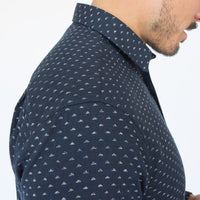 Japanese Indigo Dyed Triangles Print Shirt - Hamel