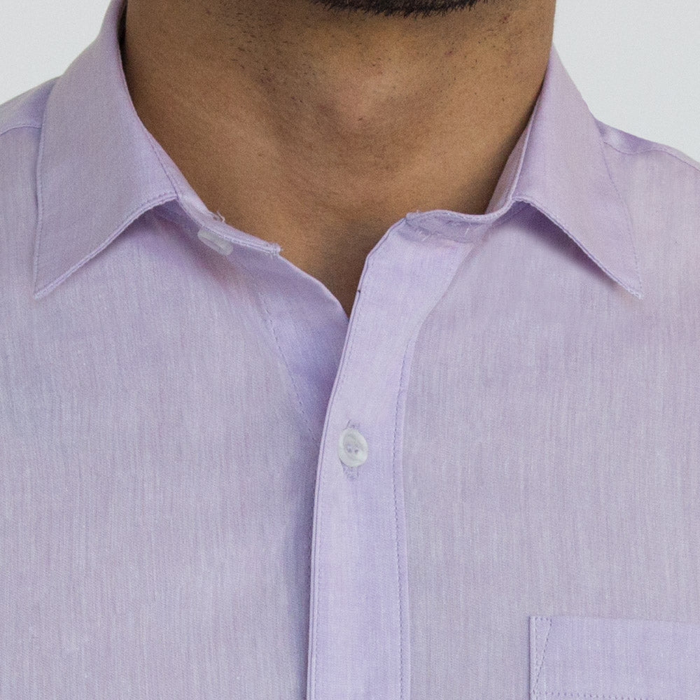 Solid Lavender Melange Shirt - Lenny