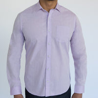 Solid Lavender Melange Shirt - Lenny