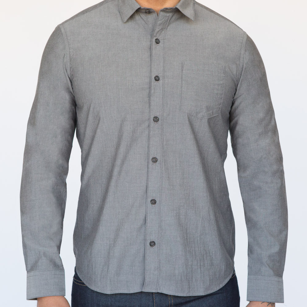 Solid Grey Melange Shirt - Clem