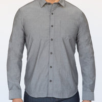 Solid Grey Melange Shirt - Clem