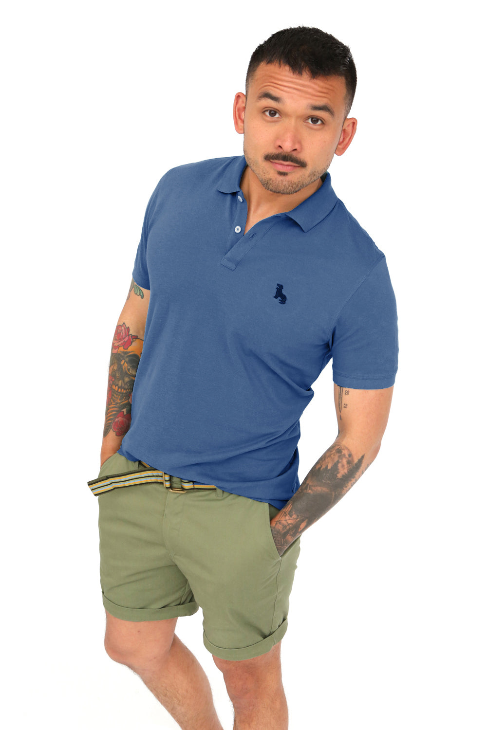 Air Force Blue Cotton Pique Polo