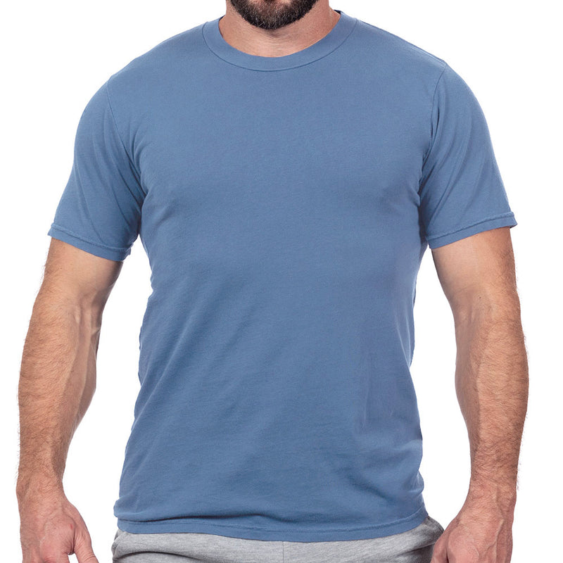 50% OFF AFTER CODE NEWFALL: Cadet Blue Pigment Dyed Cotton Classic Short Sleeve Tee - Made In USA