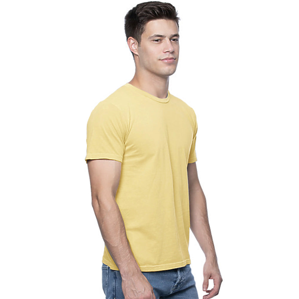 50% OFF AFTER CODE NEWFALL: Soft Butter Yellow Pigment Dyed Cotton Classic Short Sleeve Tee - Made In USA
