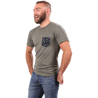 Japanese Indigo Sticks Print Pocket Tee