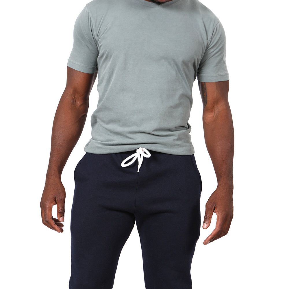 Solid Navy Blue Jogger Sweatpants - Made in USA