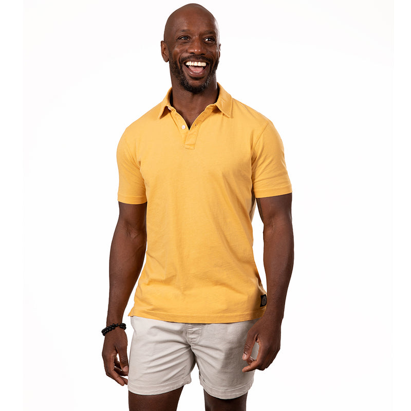 Gold Cotton Jersey Polo