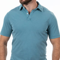 60% OFF AFTER CODE NEWFALL: Light Aqua Blue Cotton Jersey Polo